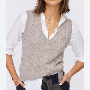 Anthropologie Women's Cable Knit Sweater Vest Size XS